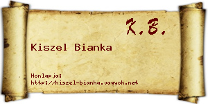 Kiszel Bianka névjegykártya
